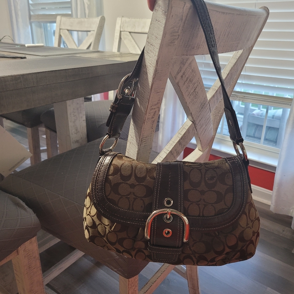 Coach Brown and Black Shoulder Bag